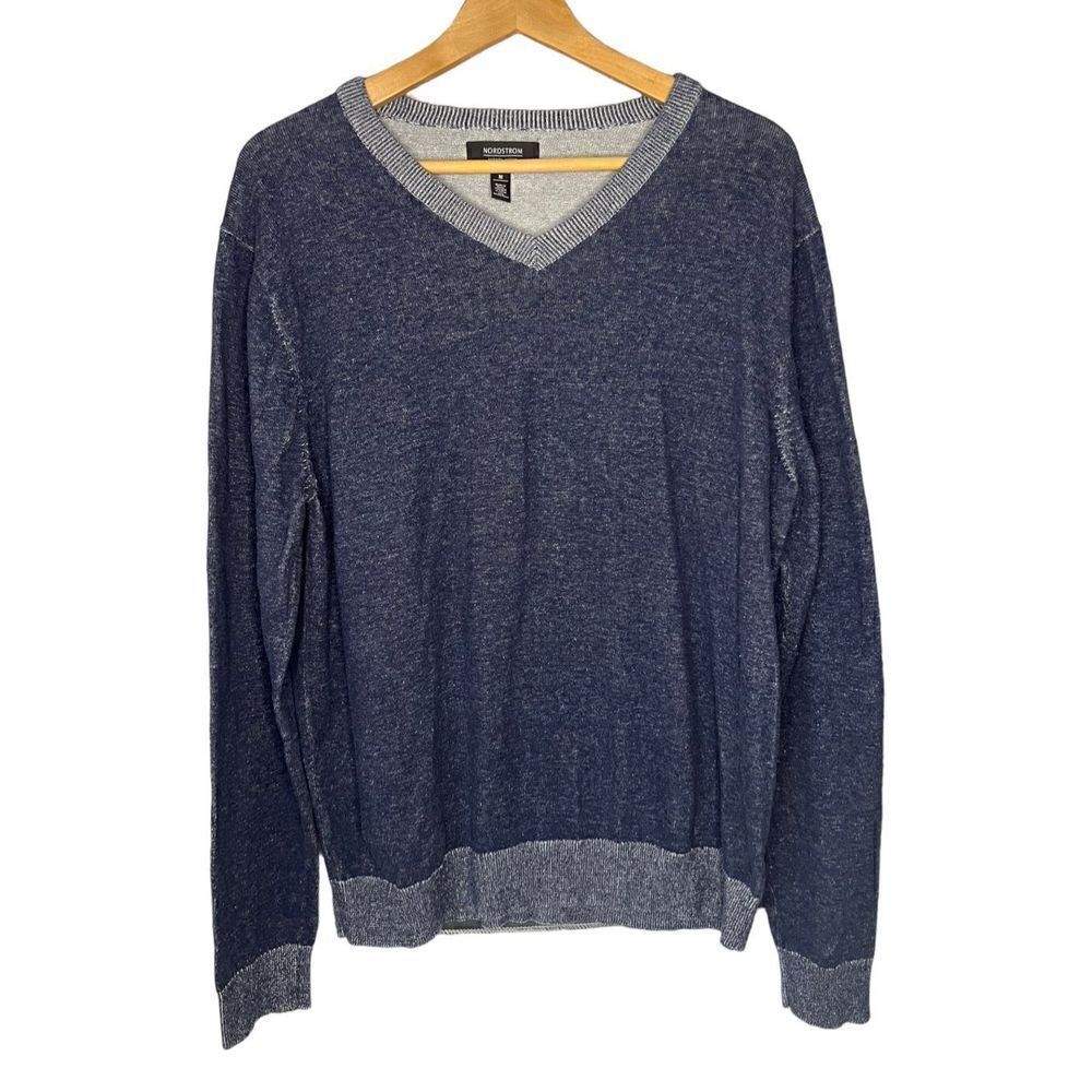‎Nordstrom Blue V-Neck Sweater - Men’s M